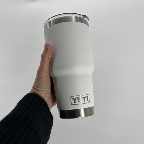 Yeti Rambler Tumbler Magslider Lid Stainless Steel 30oz White Coffee Travel Mug - Picture 1 of 10